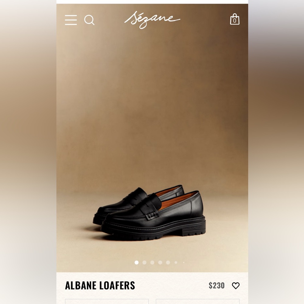 Sezane Black Albane Leather Loafers - 38 EU
